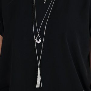 Paparazzi Be Fancy Silver Necklace and Earring Set